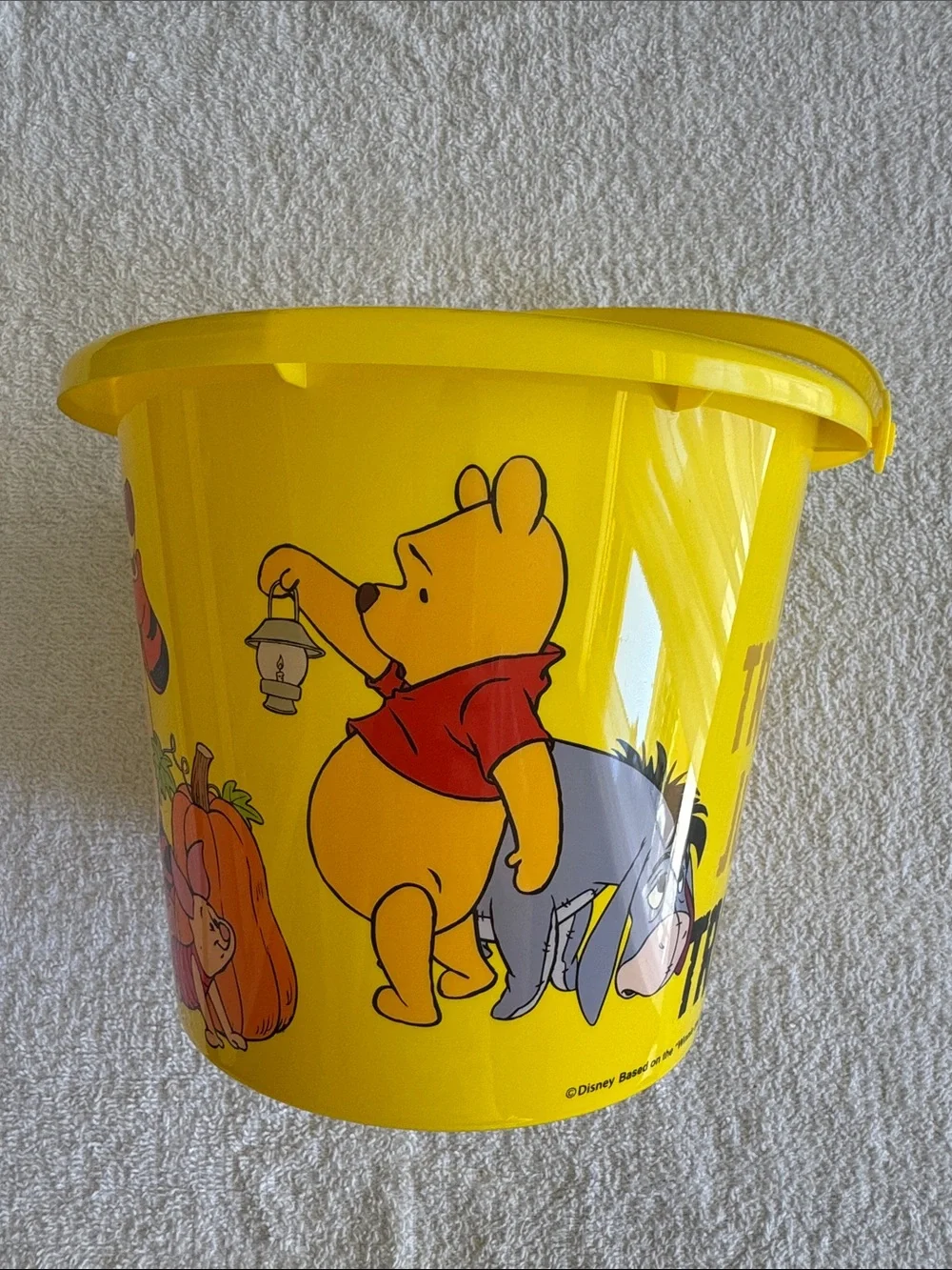 Disney Yellow Winnie the Pooh Halloween Candy Bucket with Tigger, Pooh & Friends